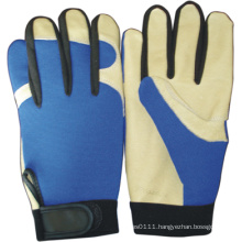 Pig Grain Leather Palm Mechanic Work Glove-7301. Wl